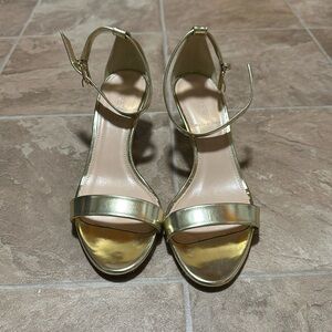J.Crew Mirror Metallic Gold Kitten-Heel Sandals